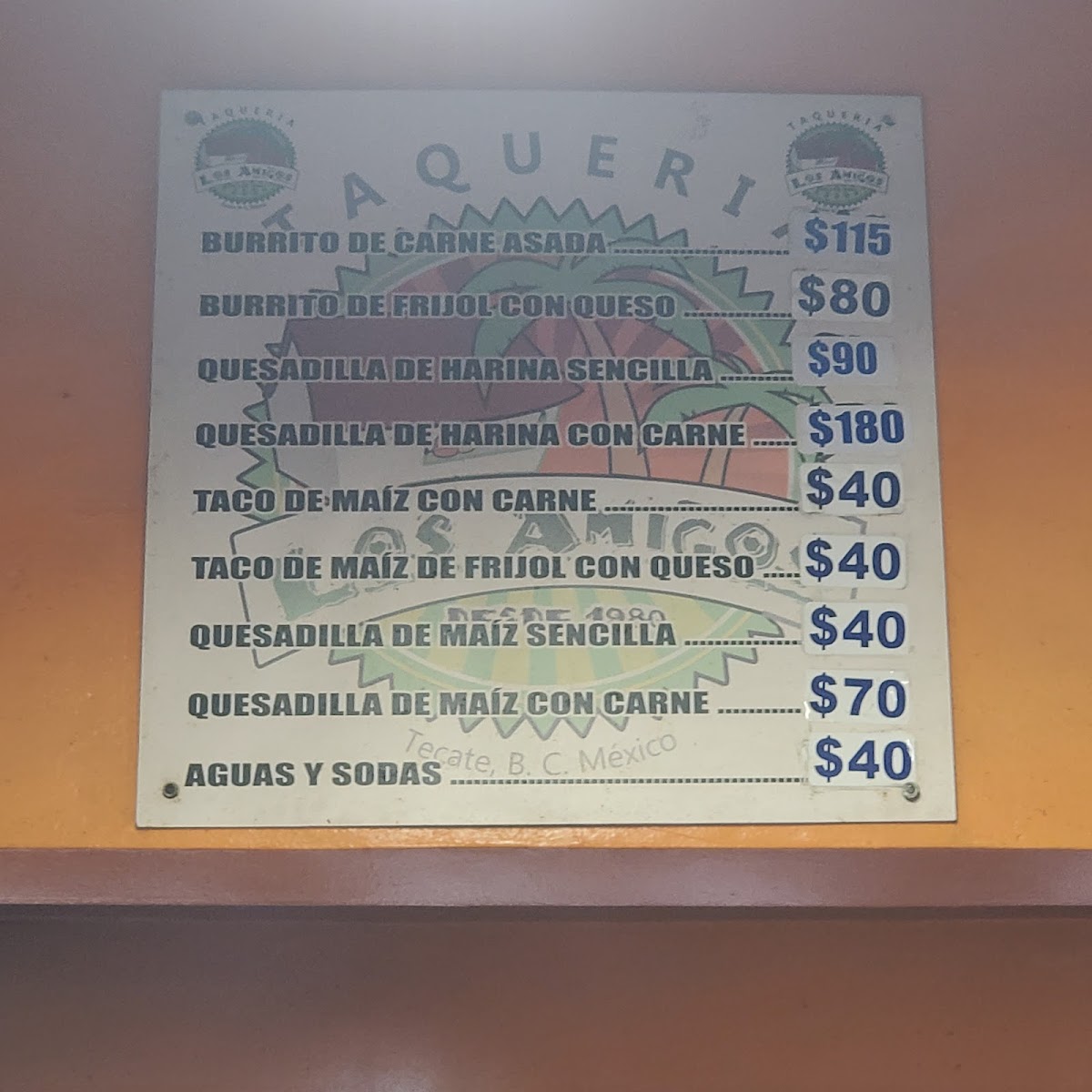 Taquería Los Amigos Menu - Image 1